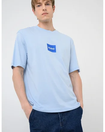 Tricou cu aplicatie logo Nayonix, Albastru pastel