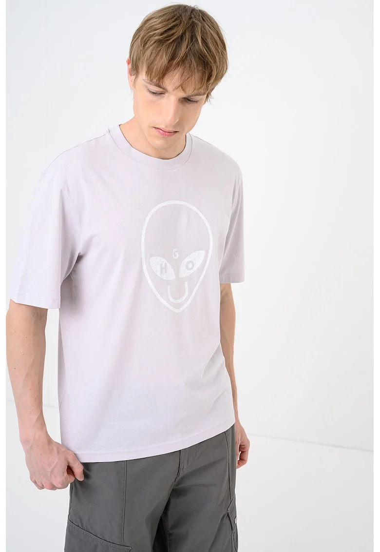 Tricou de bumbac cu imprimeu Nalien, Lila