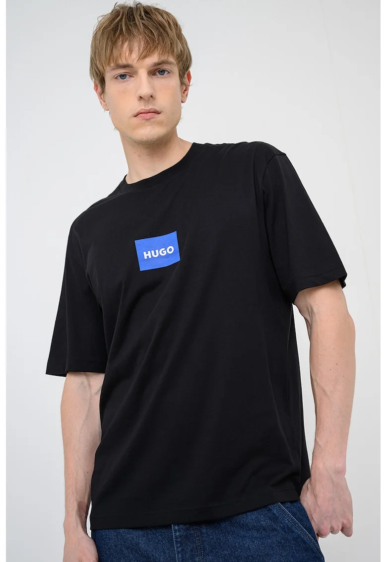 Tricou cu aplicatie logo Nayonix, Negru