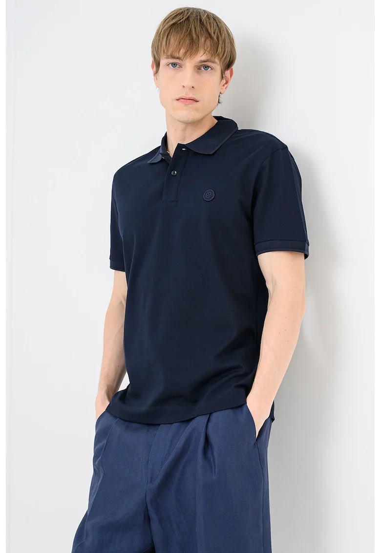 Tricou polo de bumbac Parris, Albastru ultramarin
