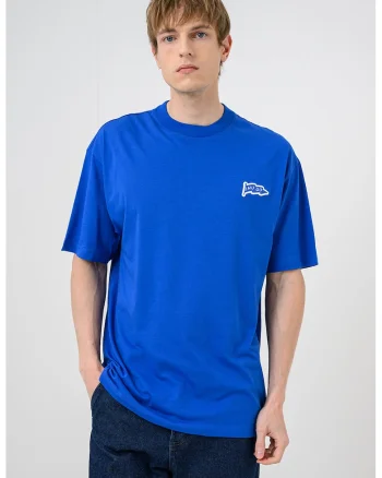 Tricou cu decolteu la baza gatului Nohalto, Albastru royal