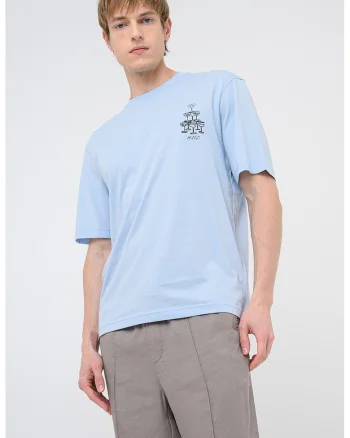 Tricou regular fit cu imprimeu Nucavo, Albastru pastel