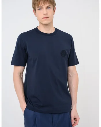 Tricou cu logo brodat Tames, Albastru ultramarin