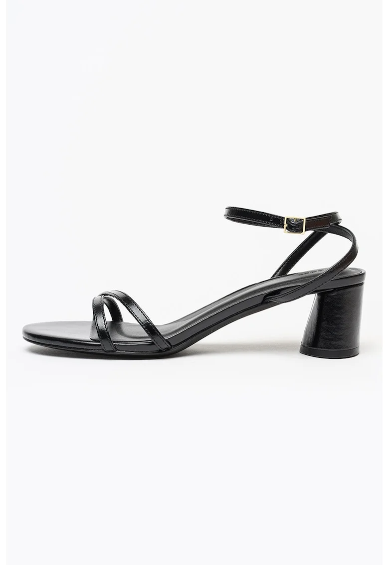 Sandale cu toc si barete multiple Gracey, Negru
