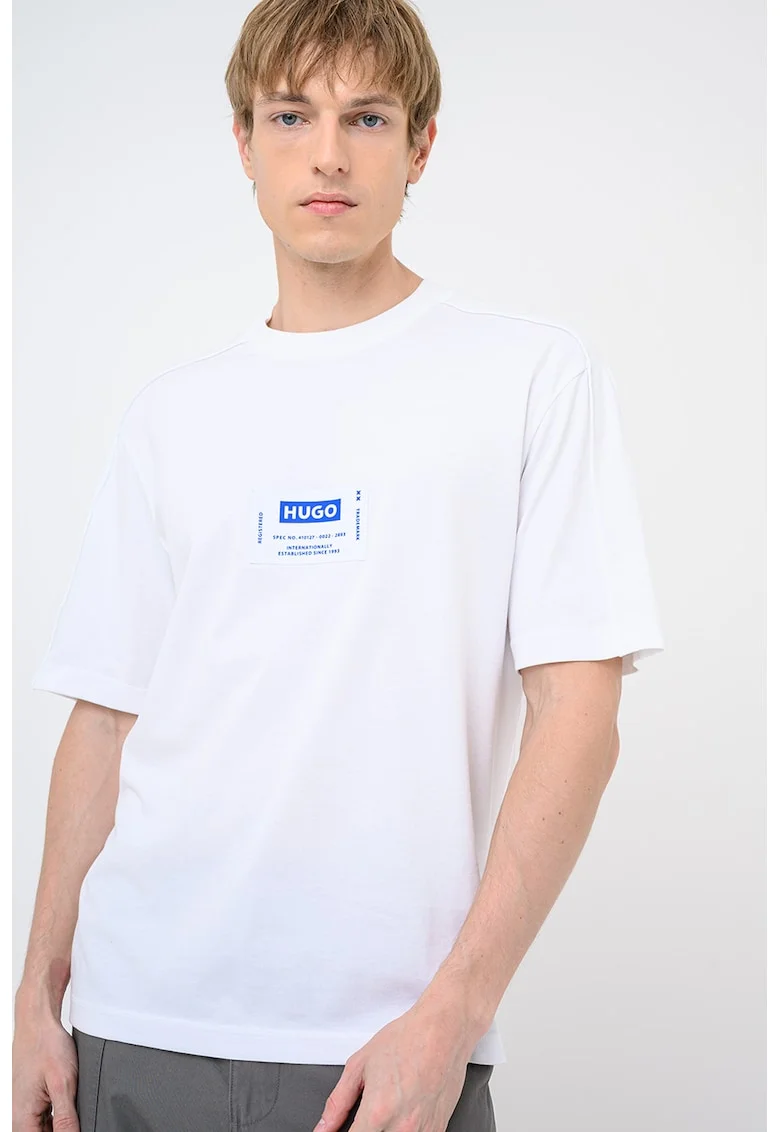 Tricou lejer cu logo Nromo, Alb optic