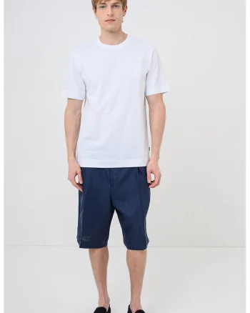 Tricou cu logo brodat Tames, Alb optic