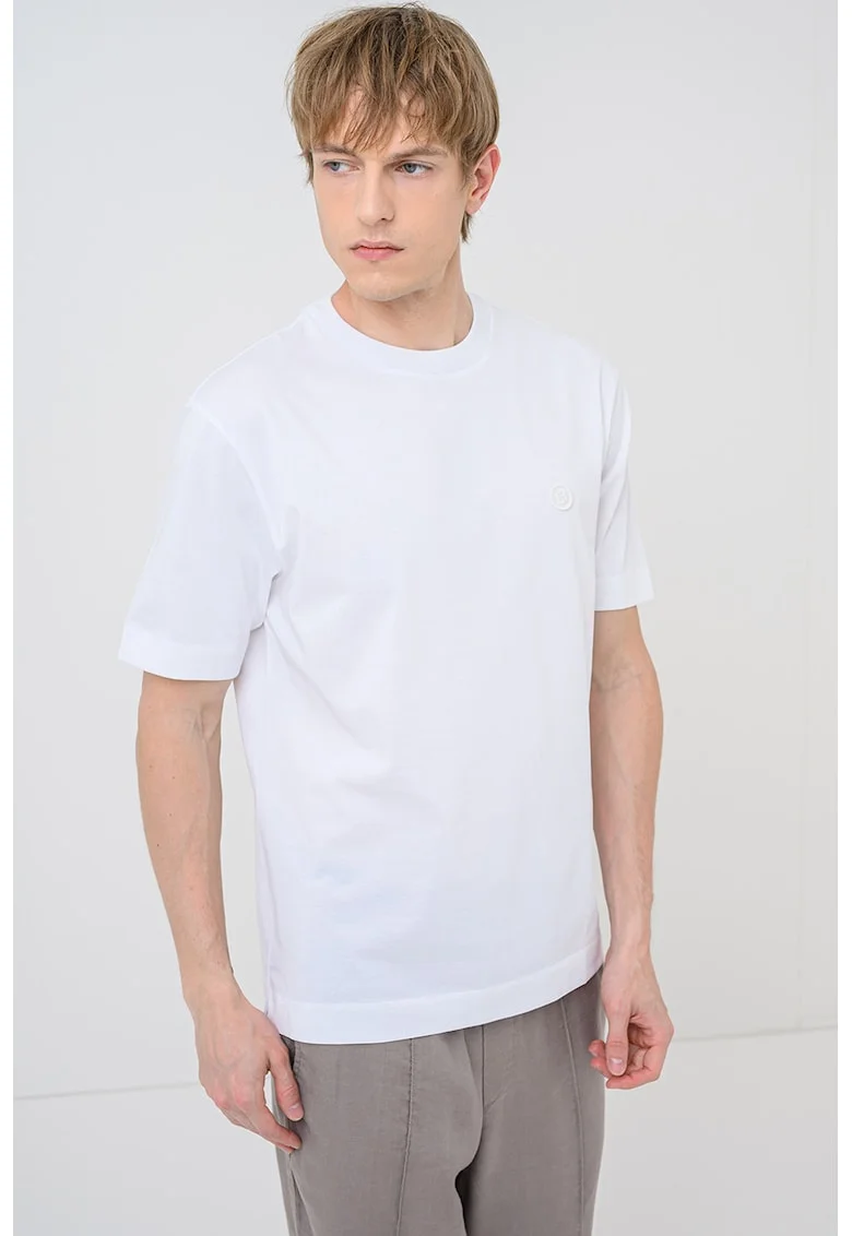 Tricou de bumbac Tames, Alb optic
