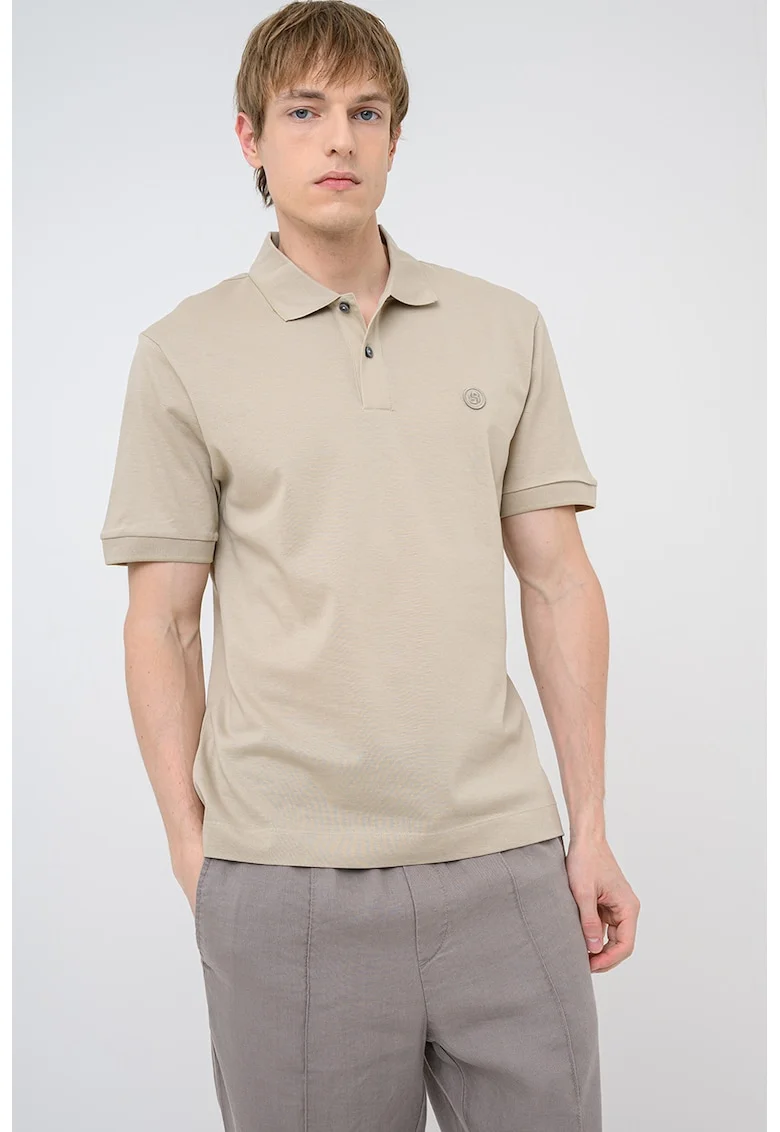 Tricou polo de bumbac Parris, Maro taupe deschis