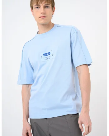 Tricou lejer cu logo Nromo, Albastru pastel