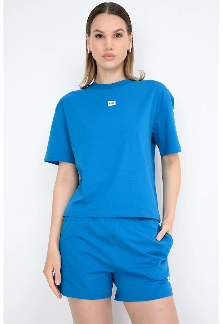 Tricou de casa din amestec de modal cu croiala lejera, Albastru cobalt