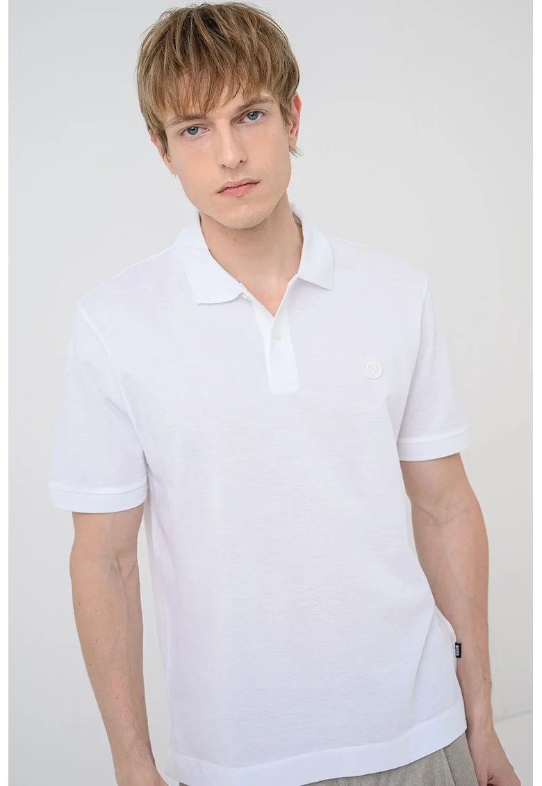 Tricou polo de bumbac Parris, Alb optic