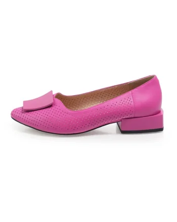 Pantofi Perforati  2602534 din piele naturala, Fucsia