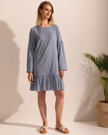 Rochie Dama Harley Bumbac, Albastru deschis