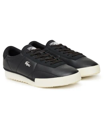 Adidasi barbati,  piele naturala, negru, talpa bej,