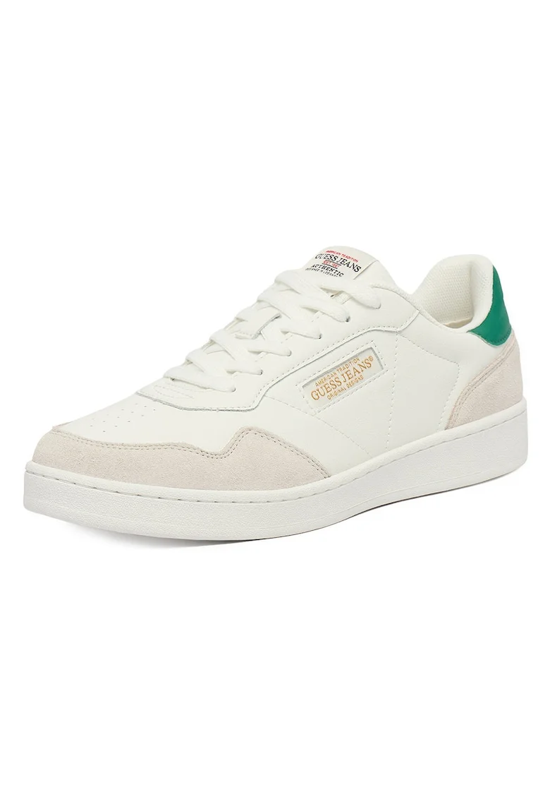 Tenisi barbati,  piele naturala, alb, verde