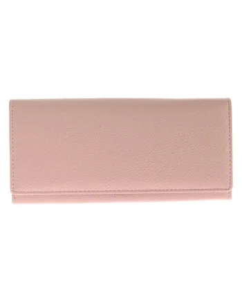 Portofel elegant roz pudrat cu design minimalist