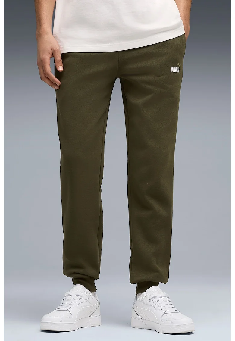 Pantaloni de trening cu logo ESS 2, Verde masliniu