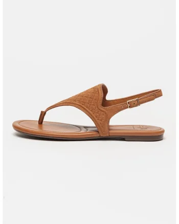 Sandale cu bareta T si model logo, Maro Siena