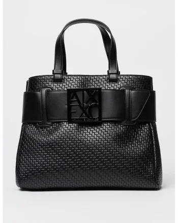 Geanta shopper din piele ecologica, Negru