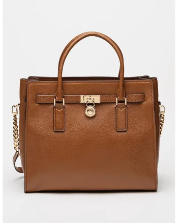 Geanta tote din piele Satchel, Caramel
