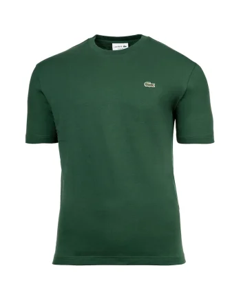Tricou cu decolteu la baza gatului si model monograna discret, Verde