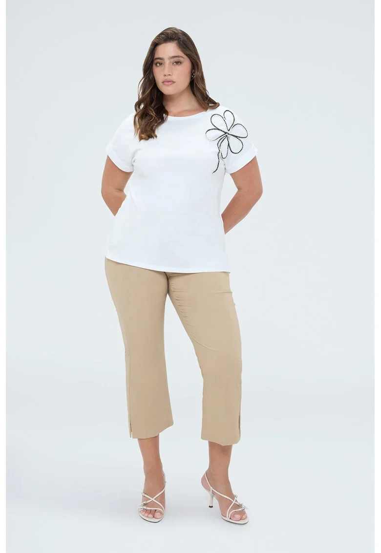 Tricou cu trifoi impletit, Alb optic