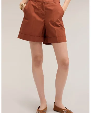 Pantaloni scurti chino din bumbac, Maro Siena