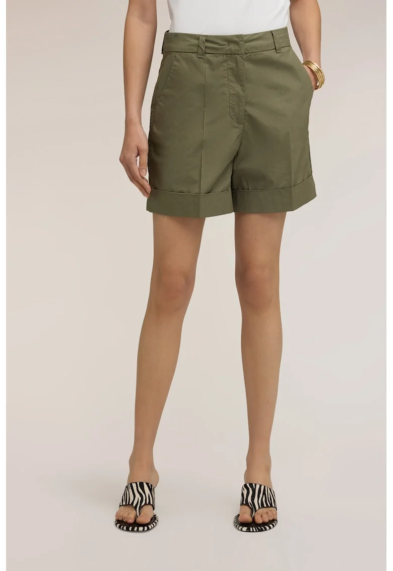Pantaloni scurti chino din bumbac, Verde stins