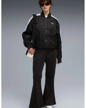 Pantaloni de trening evazati cu talie ajustabila ESS, Negru/Alb optic