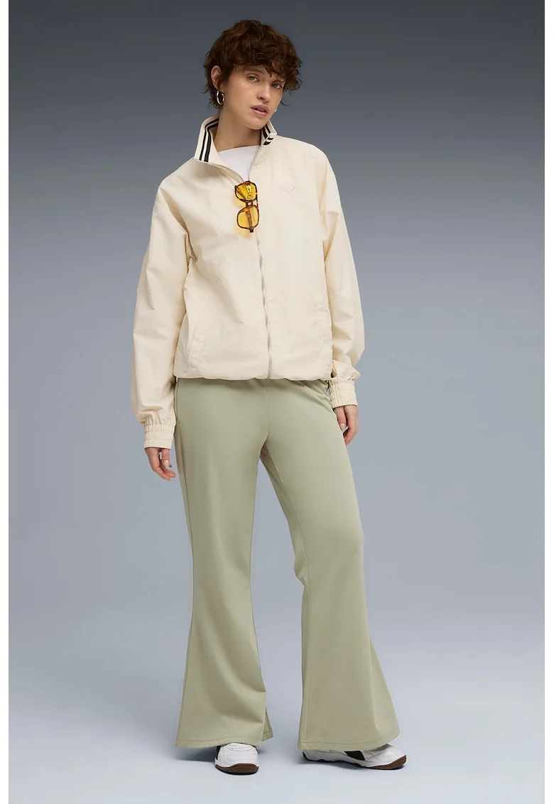 Pantaloni de trening evazati cu talie ajustabila ESS, Verde pal