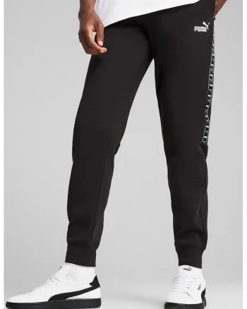 Pantaloni de trening conici cu benzi logo laterale, Negru