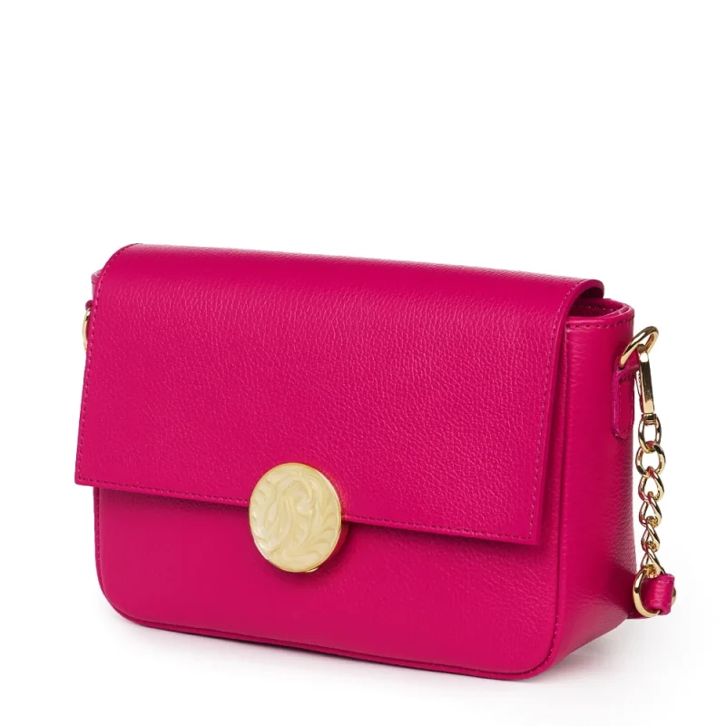 Poseta dama din piele naturala Teona fucsia