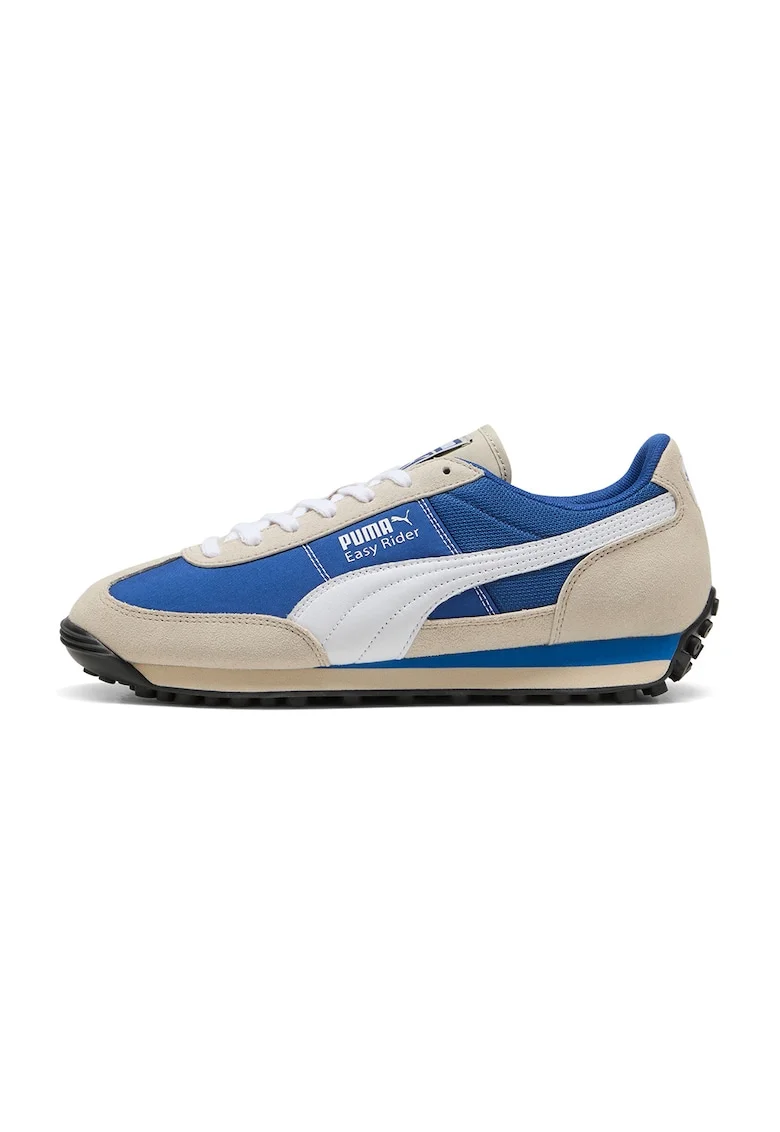 Pantofi sport Easy Rider cu inserti din piele intoarsa, Alb/Albastru royal/Maro nisip