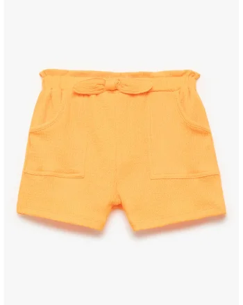 Pantaloni scurti cu aspect texturat, Portocaliu