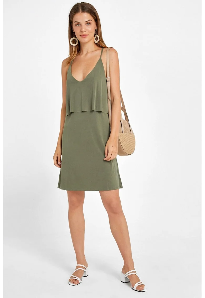 Rochie uni din amestec de modal, Verde sparanghel
