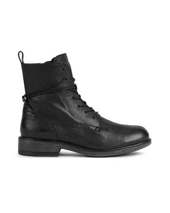 Ghete de piele cu varf rotunjit, Negru