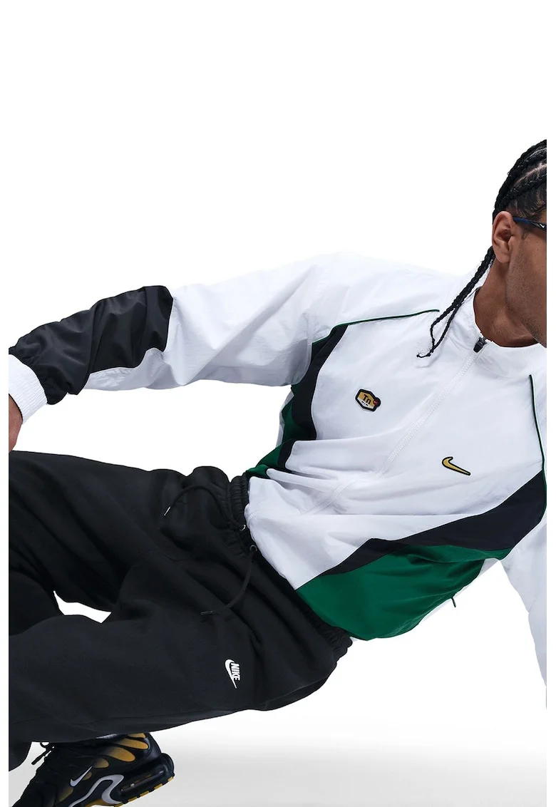 Pantaloni de trening cu buzunare laterale, snur, model uni, Negru