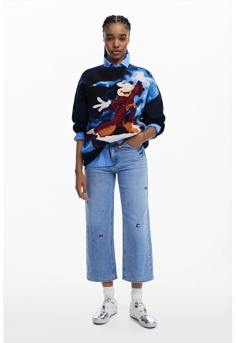 Bluza de trening lejera Mickey Mouse, Albastru ultramarin/Rosu inchis/Alb murdar