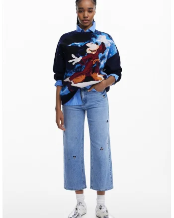 Bluza de trening lejera Mickey Mouse, Albastru ultramarin/Rosu inchis/Alb murdar