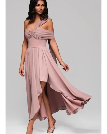 Rochie de seara Maxi LARICA LA-OM-DLR196, Roz deschis