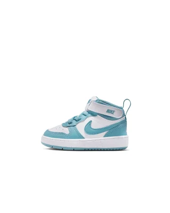 Pantofi sport cu garnituri din piele Court Borough, Alb/Turcoaz