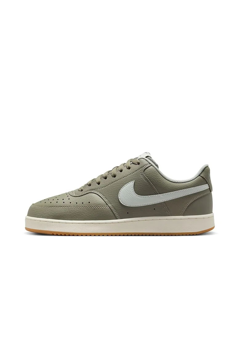 Pantofi sport Court Vision Low cu garnituri din piele, Verde sparanghel