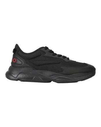 Pantofi sport low-cut cu garnituri din material sintetic, pentru alergat Leon, Negru