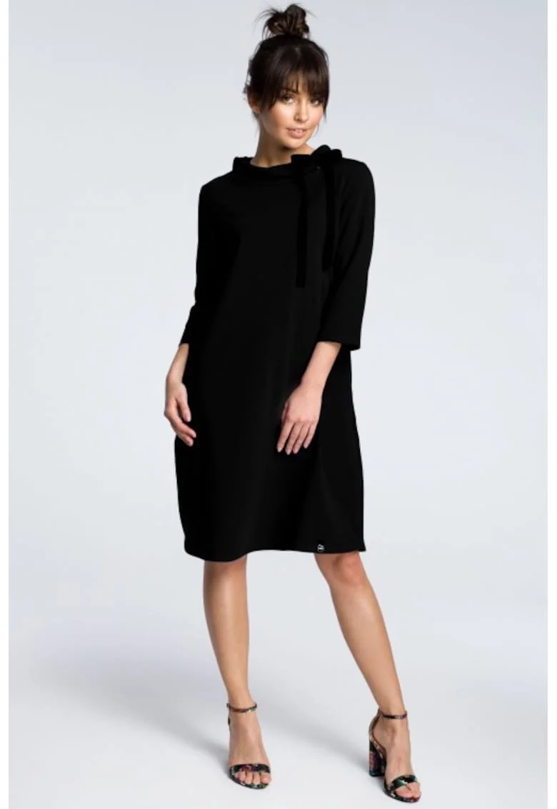 Rochie cu maneci trei sferturi,, Negru