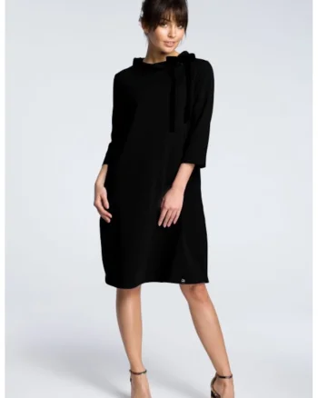 Rochie cu maneci trei sferturi,, Negru