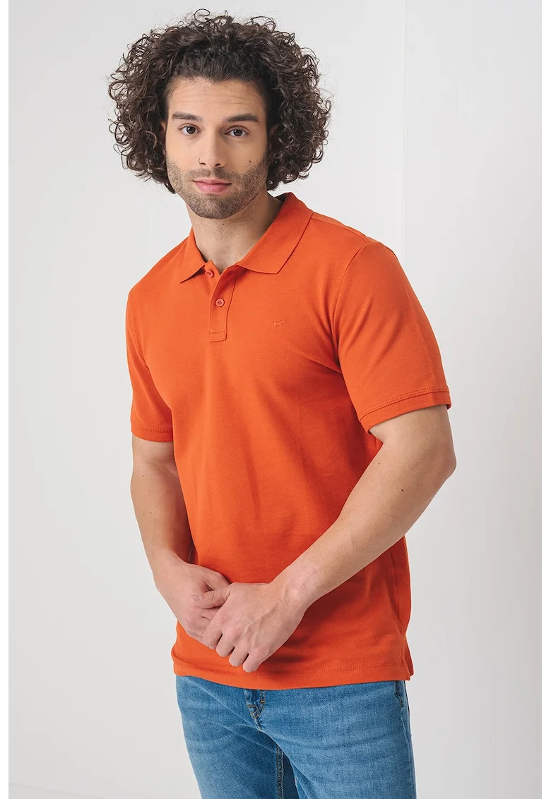 Tricou polo de bumbac, Portocaliu stins