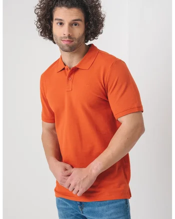 Tricou polo de bumbac, Portocaliu stins