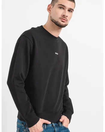 Bluza de trening cu croiala lejera WeSmallCrew, Negru