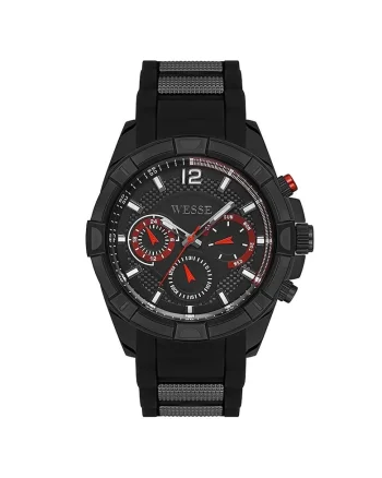 Ceas barbatesc  model WWG401804, 46mm, carcasa neagra, curea silicon, rezistent la apa 5 ATM