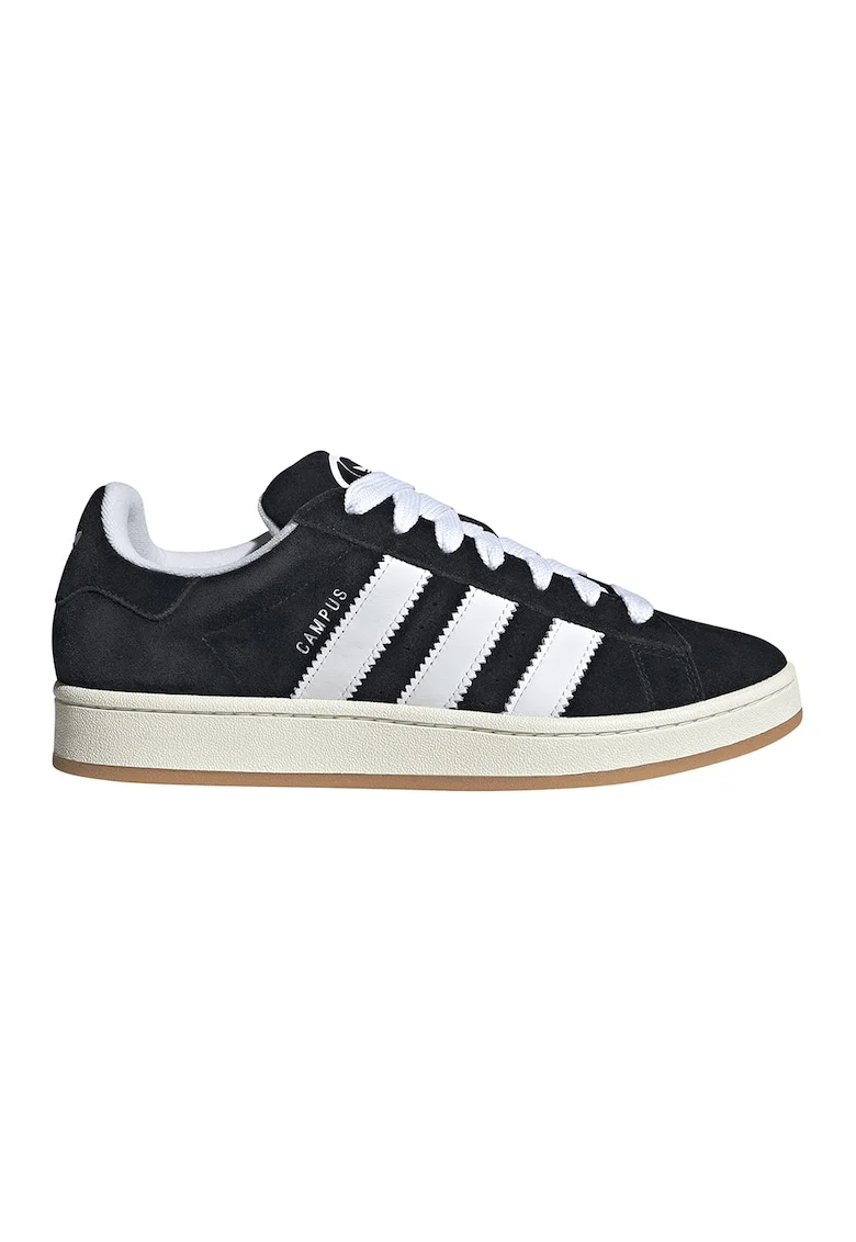 Pantofi sport Campus 00s din piele intoarsa cu garnituri contrastante, Alb/Negru